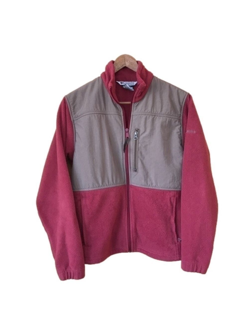 Columbia color block full zip fleece jacket Women’s size medium